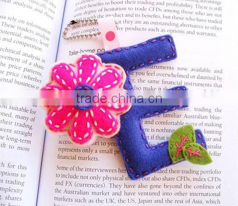 alibaba express hot sale high quality decorative new products fabric eco friendly felt letters elastic key ring made in china