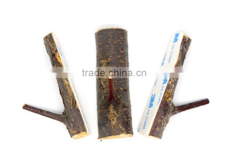 Natural wooden(Branch Adhesive )Wall Hook, Wood Adhesive Hook, Eco-friendly Wooden Wall Hook
