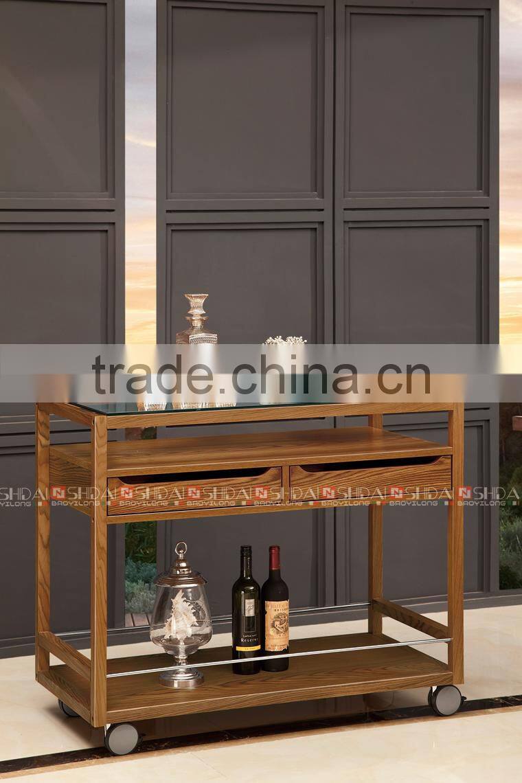 Storage Kitchen Restaurant Trolley Car 3 Tier Wheels Bottom With 2 Drawers N6402-RE