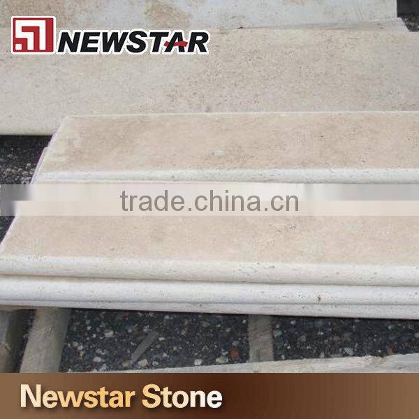 Us standard honed beige color limestone steps limestone staircase