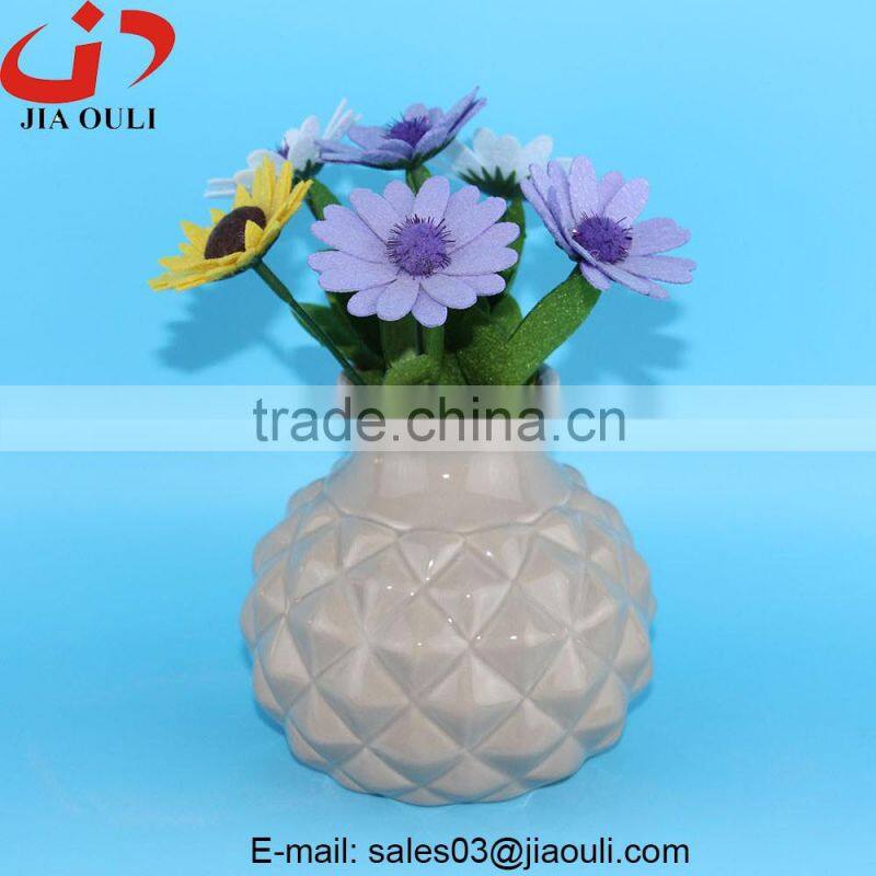 Quality home decor plating silver ceramic vase