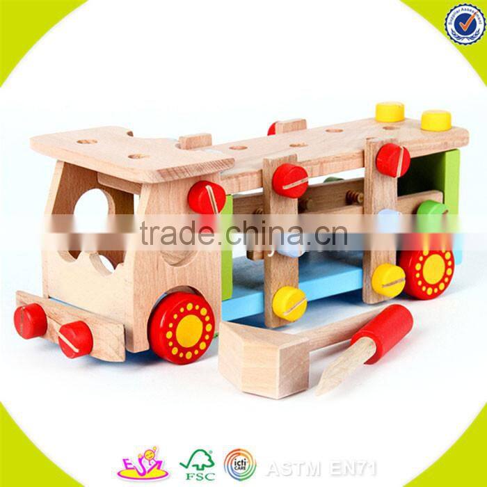 2017 wholesale kids wooden nut toy diy baby wooden nut toy combination children wooden nut toy W03C007