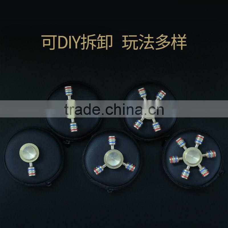 Hot sale Hexagonal Hand Spinner Brass fidget toy Metal EDC finger Spinner stress Luminous