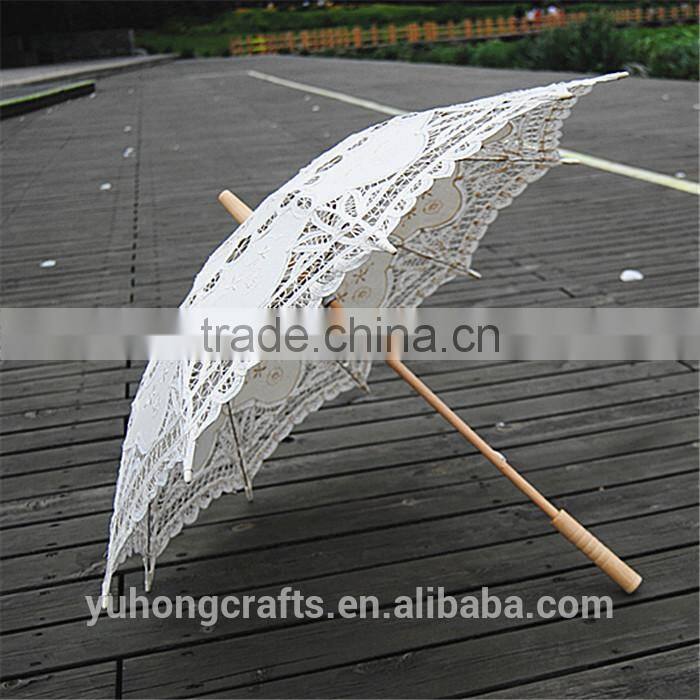 Handmade Ivory Battenburg Lace parasols