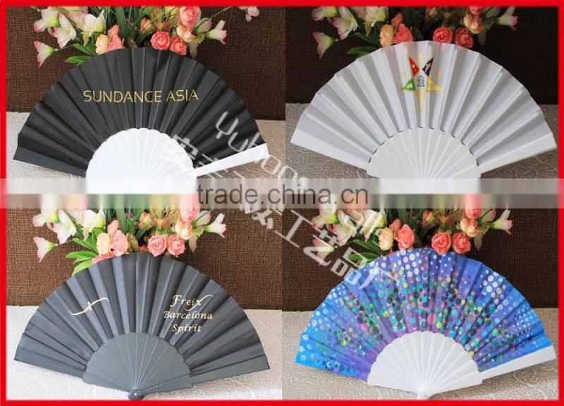Advertising plastic hand folding fan