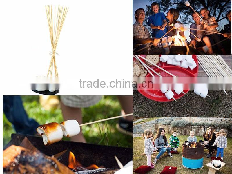 Premium Bamboo Marshmallow Smores Roasting Sticks 30 Inch 5mm Thick Extra Long Heavy Duty Wooden Skewers, 100 Pieces.