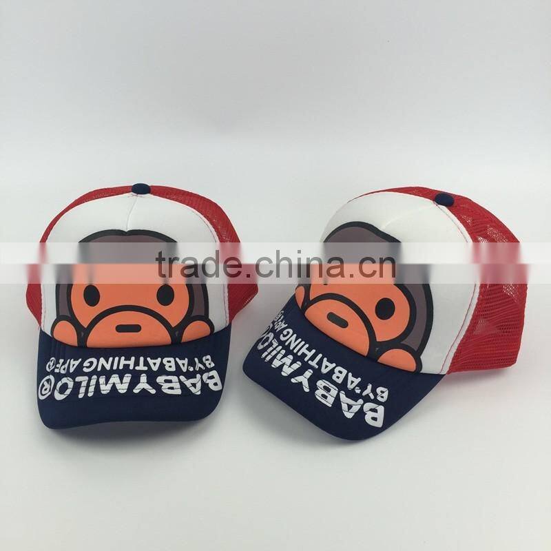 Cartoon Digital Printed Baseball Style Trucker Hat Of Nylon Mesh