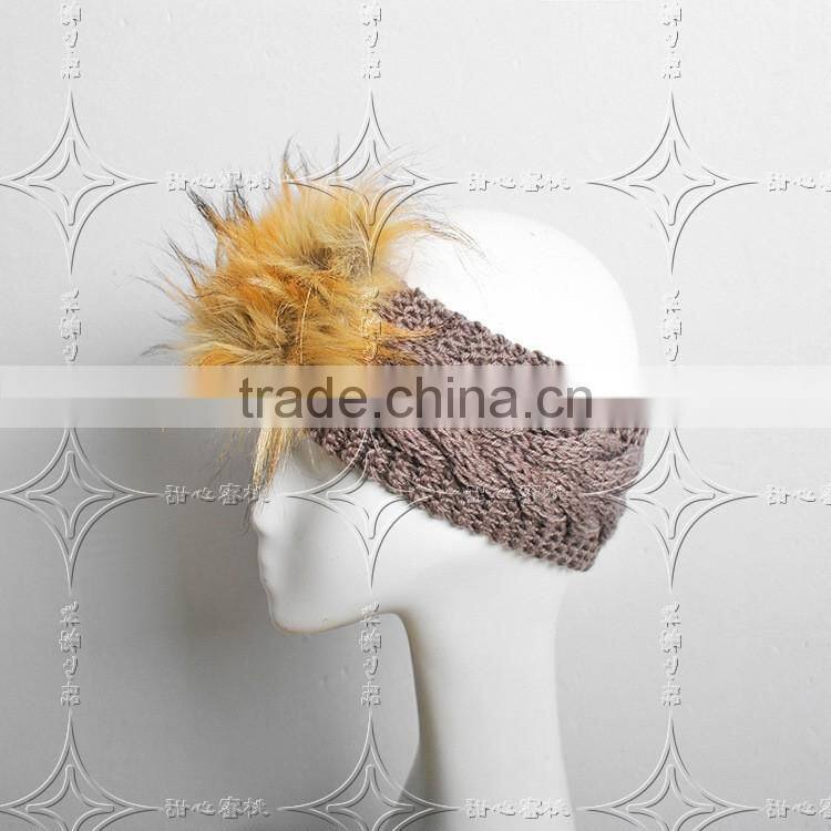 2015 Europe style knitting faux fur lady head Decorative hat faux fur cap for woman