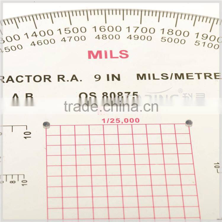 Kearing brand manufacture 9" inches Half Moon Military Protractor /military round protractor for pinpoint mapwork #KMP-3