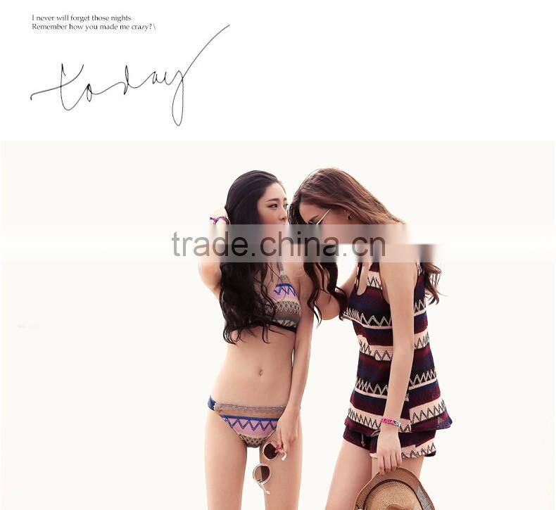 Women custom sexy swimwear swimsuit three pieces