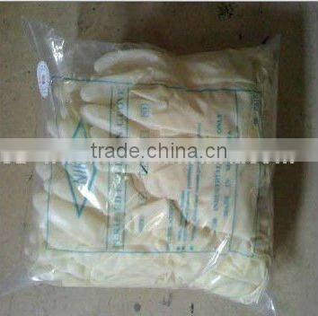 disposable latex examination glove medium size(semi poedered)for medical purpose /cheap glove/white glove