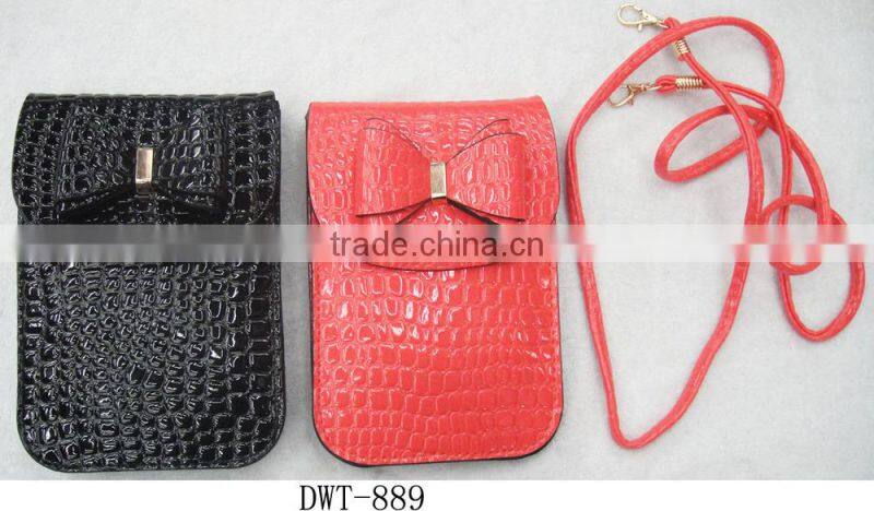 New Bow Popular CROCO pu phone bag for mobile money credit cards
