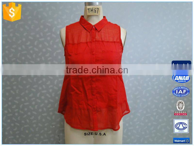 2016 New Ladies Sexy Red Wholesale Tank Top