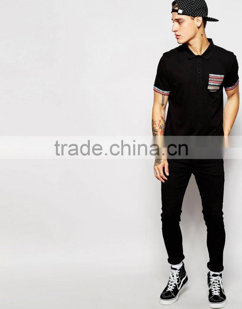 Custom men's two color polo shirt cheap wholesale two color polo shirt