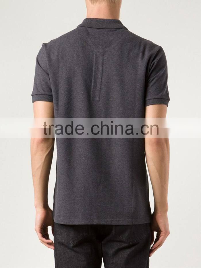 Plain grey cotton pique polo shirt for worker on sale
