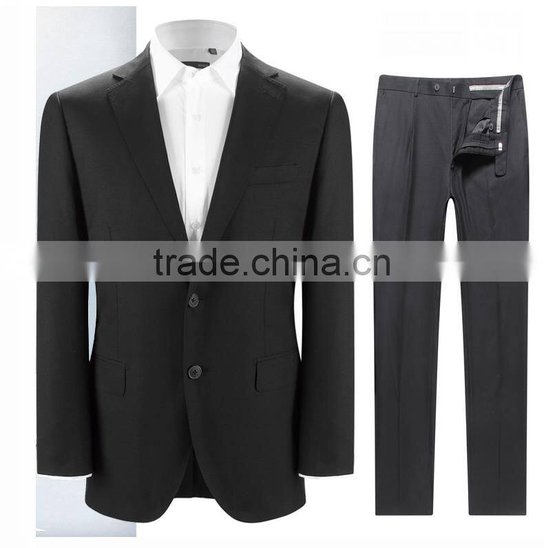 Casual Mens Formal Smooth Business Black 2-Button Suits