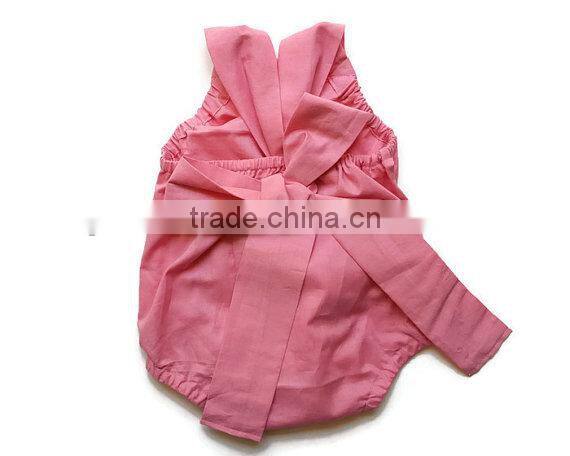 Wholesale Children Boutique Clothing Baby Soild Color Bodysuit Infant Girls Soft Casual Wear Rompers