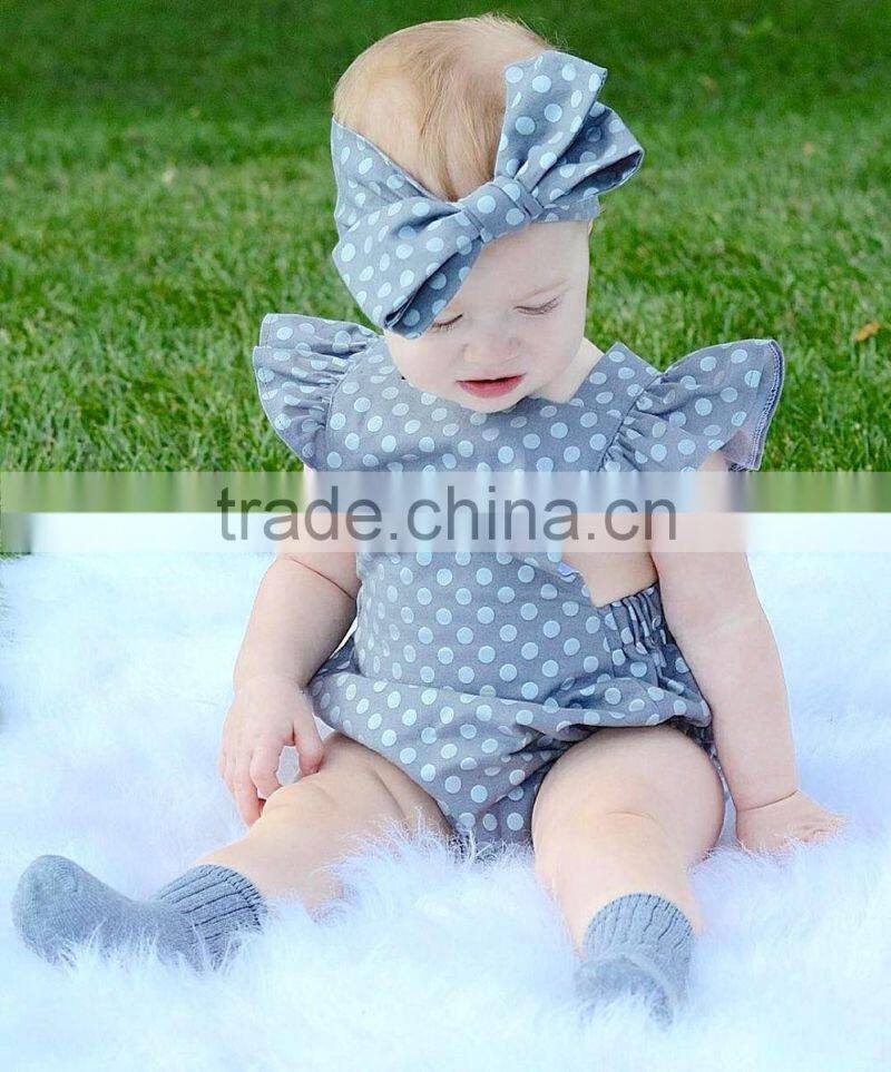 Polk dot romper new born baby romper clothes boutique kids infant romper