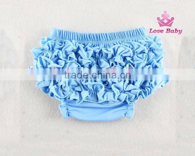 Fashional Toddler Clothing Baby Underwear Cotton Ruffle Blue Bloomer