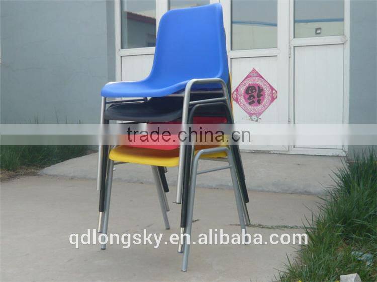 LS-4004 new plastic school chair with steel frame PP cheap plastic restaurant chair