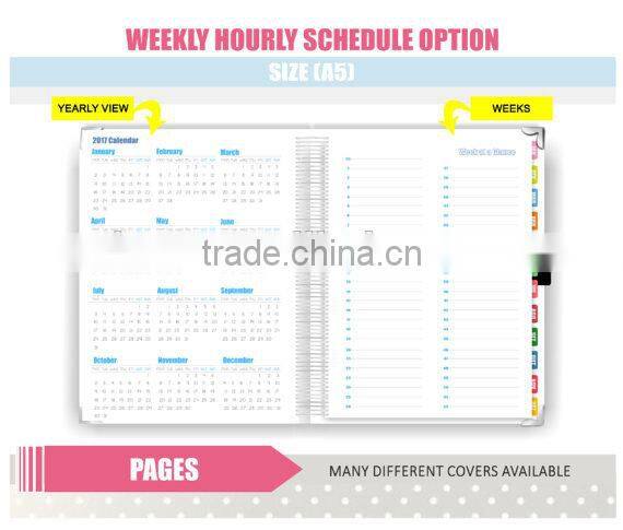 Greyboard cover spiral planner custom, personal diary planner with gold corner