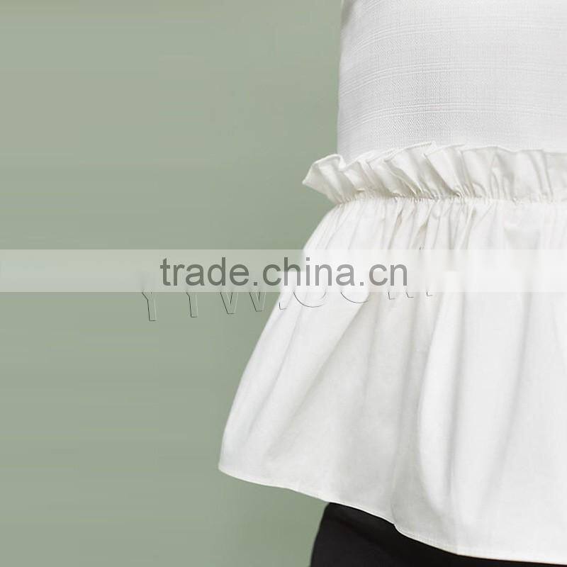 Polyester Camisole backless ruffles Solid white Size:XXL Sold By PC