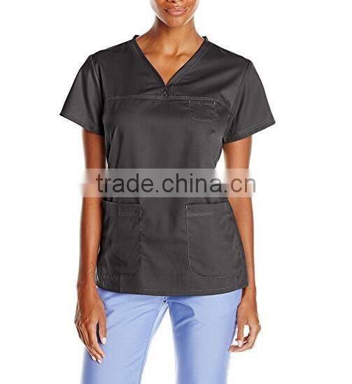 Colorful 2017 custom fashionable Scrub Top nurse hospital uniforms medical scrubs designs