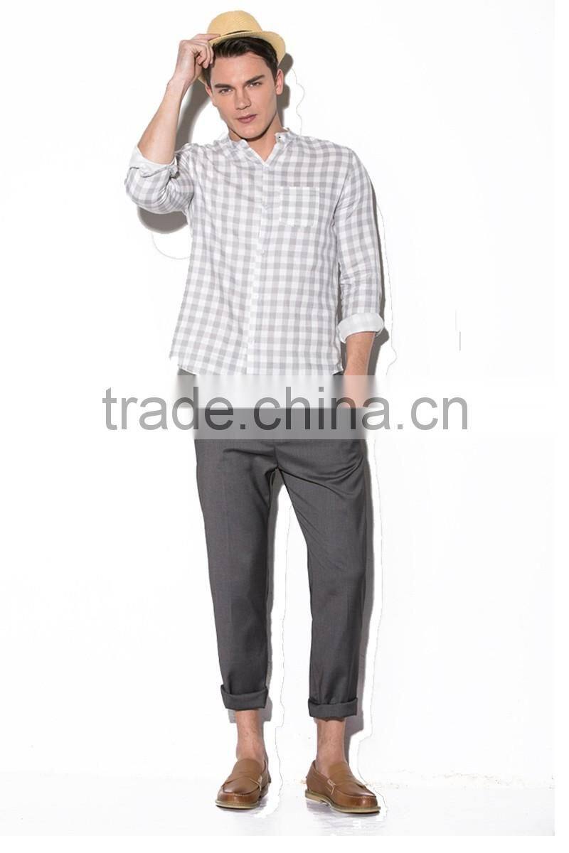 mens light grey soft fabric casual woven pants/trousers factory guanzghou