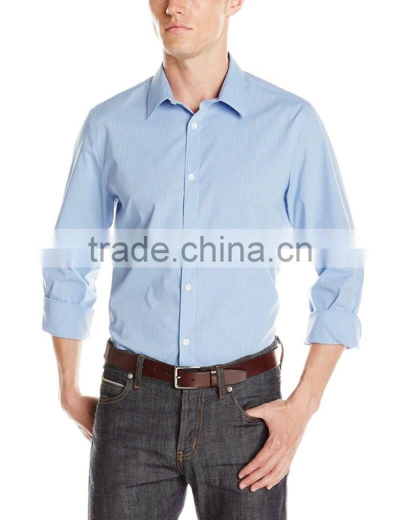Mens long sleeve solid color poplin oxford shirt