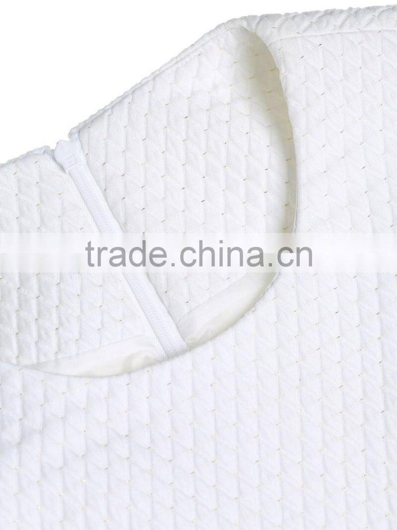 Womens plaid jacquard high waist back zipper sleeveless false two-piece dress