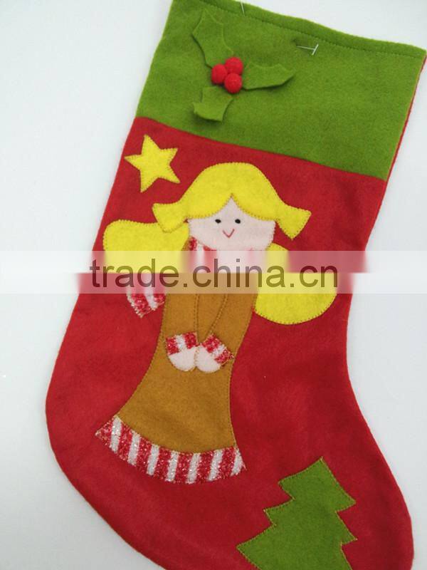 2016 Top sales new design christmas decoration wholesale christmas stocking