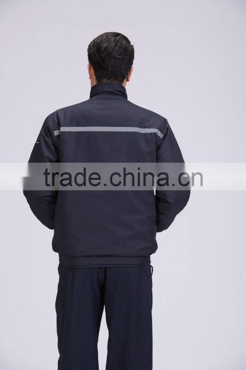 Industrial hi-vis workers safety clothing with reflect light winter cotton coat