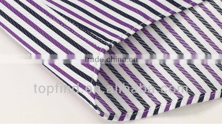 Formal double collar 100% cotton long sleeve stripe Men Shirts