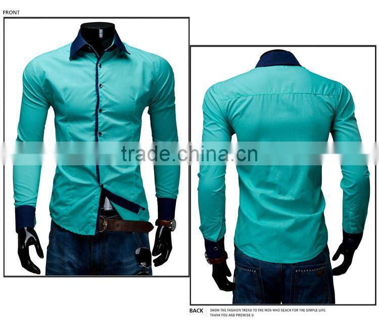 beautiful bright color slim fit men dress blank shirt for men
