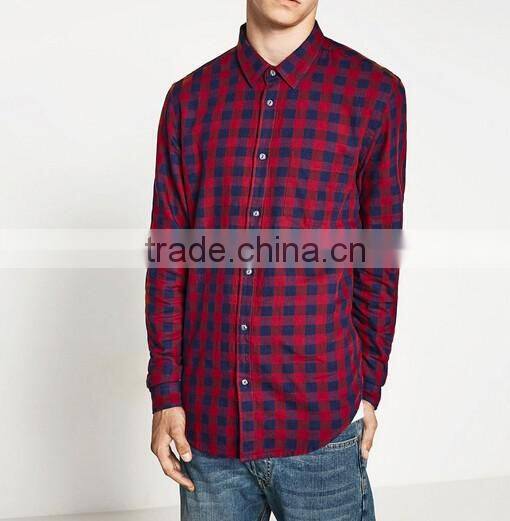 Thin section plaid shirt with short sleeves