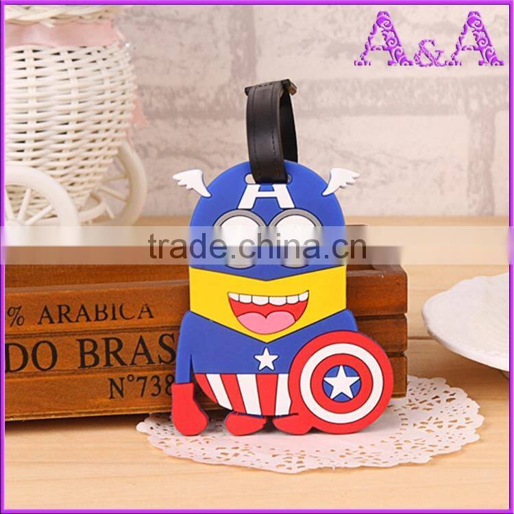 genuine leather PU luggage tag with deboss emboss logo