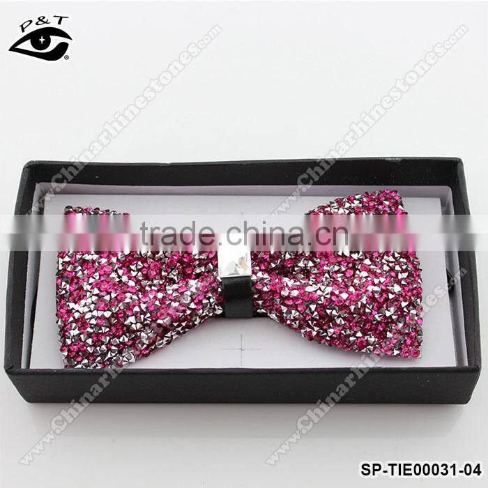 Bling Rhinestone Bow Tie Gift Case Packing Handmade Crystal Bowtie