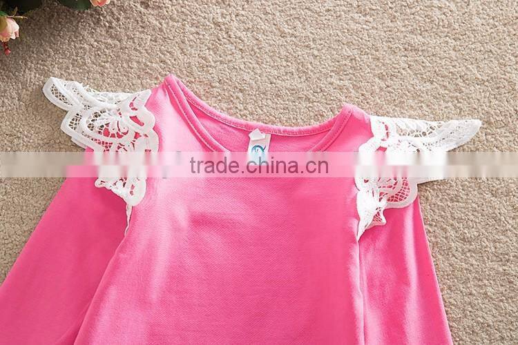 Flutter sleeves solid baby girl long sleeve t shirt M7032001