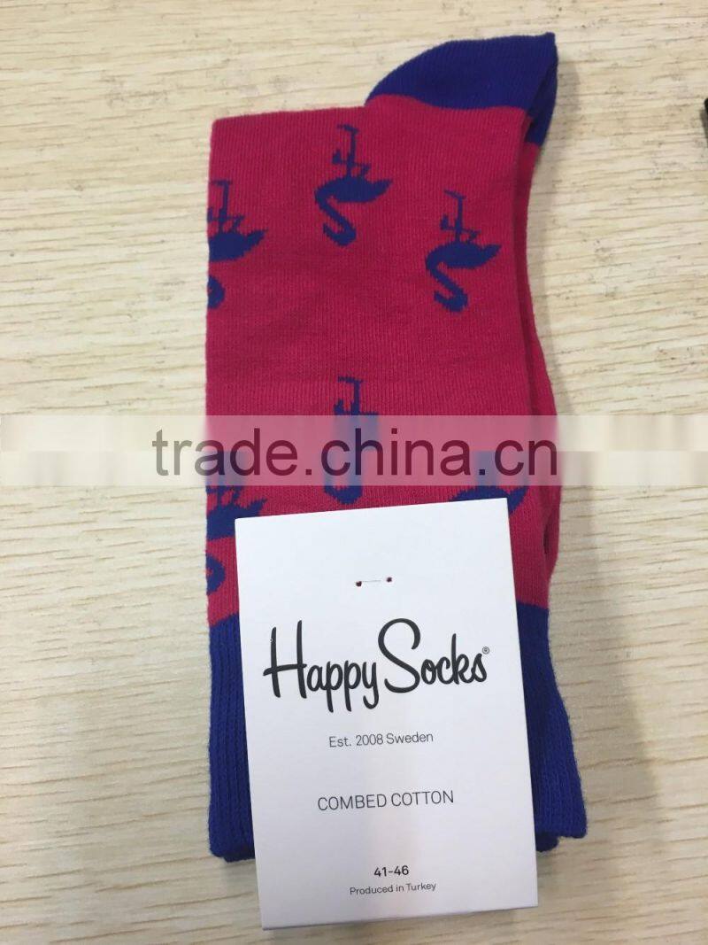 Cool Blue Stripes Custom Colorful Combed Cotton Dress Business Socks