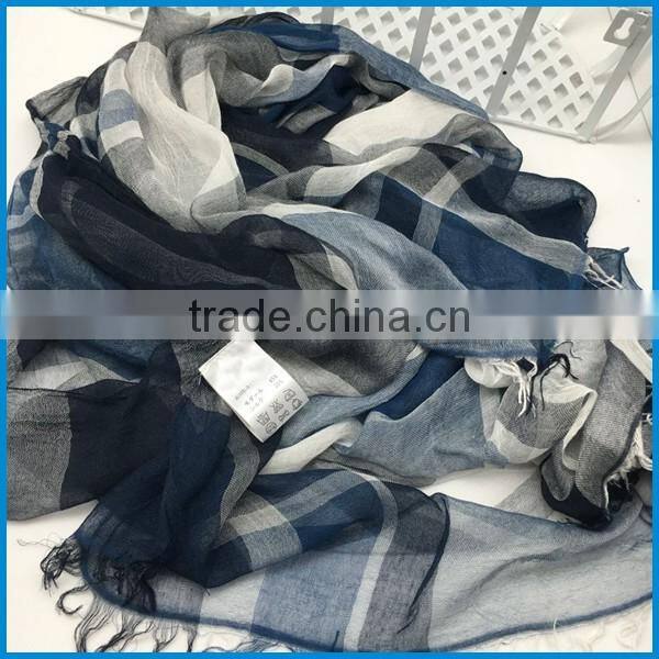 Classic check design silk modal tartan plaid hijab scarf
