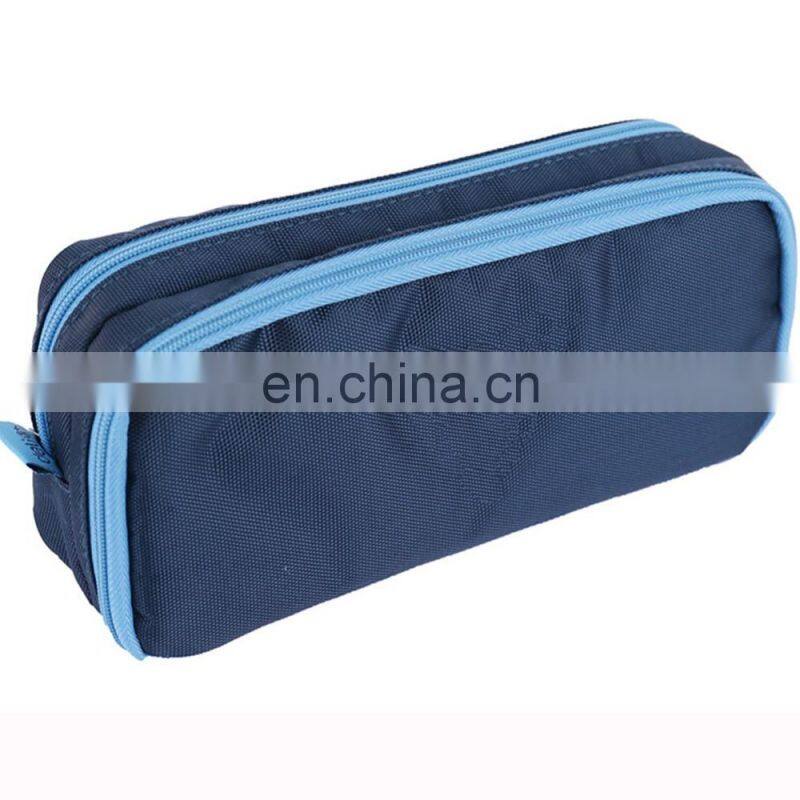 Canvas Durable Teenager Beautiful Double Zipper Pencil Bag
