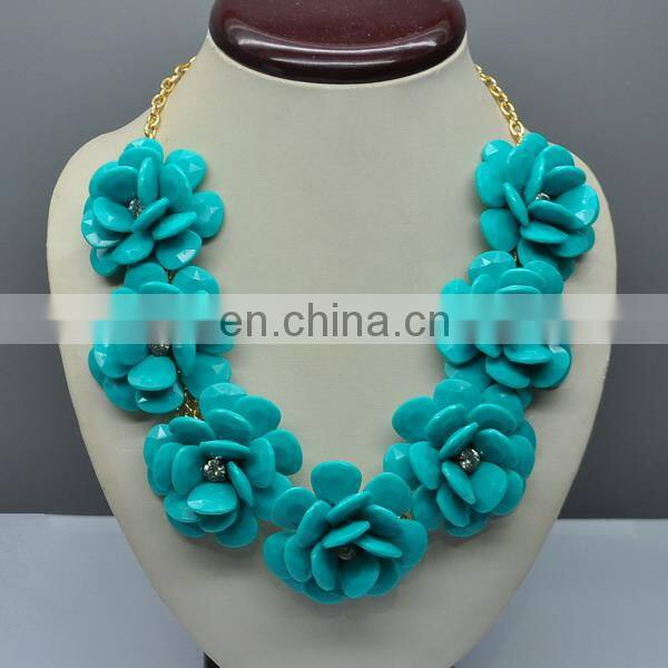 Hottest selling crew foral crystal imitate famous brand necklace jewelry