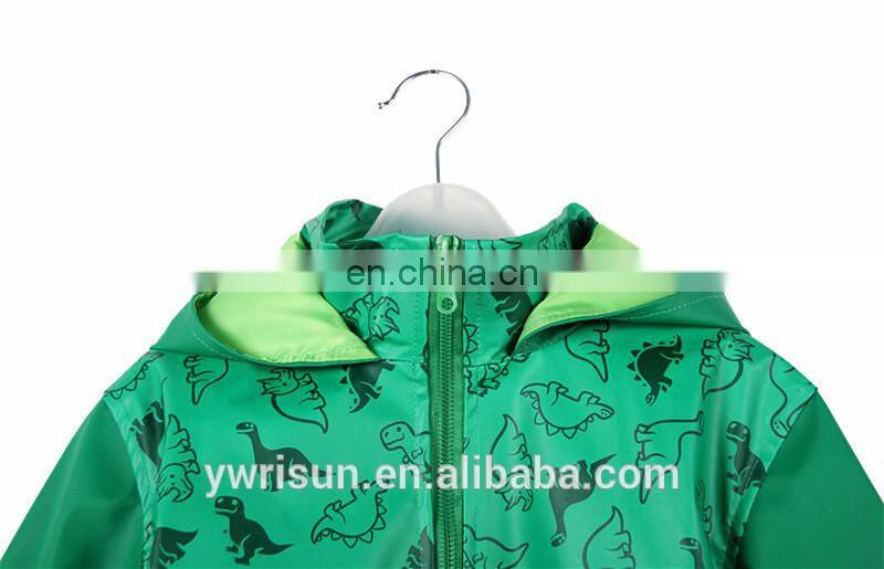 PUKR17004 New Design Kids White PU Rain Jacket For 2-10 Y