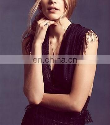 Sleeveless Fringe Real Sample Party Cocktail Eveing Dresses in Germany NT6754