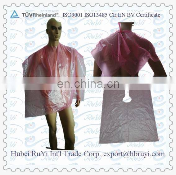 Disposable Plastic Barber Cape / PE Haircut Apron