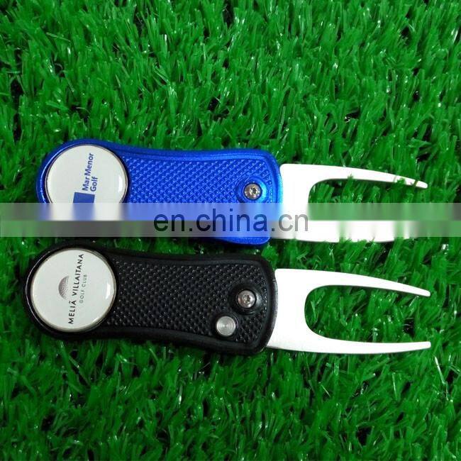 Stock Golf divot tools with custom enamel ball markers wholesale