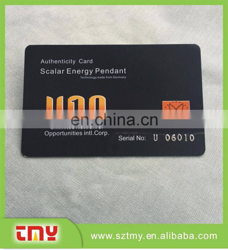 China Manufacturer plastic card with punch hole with high quality