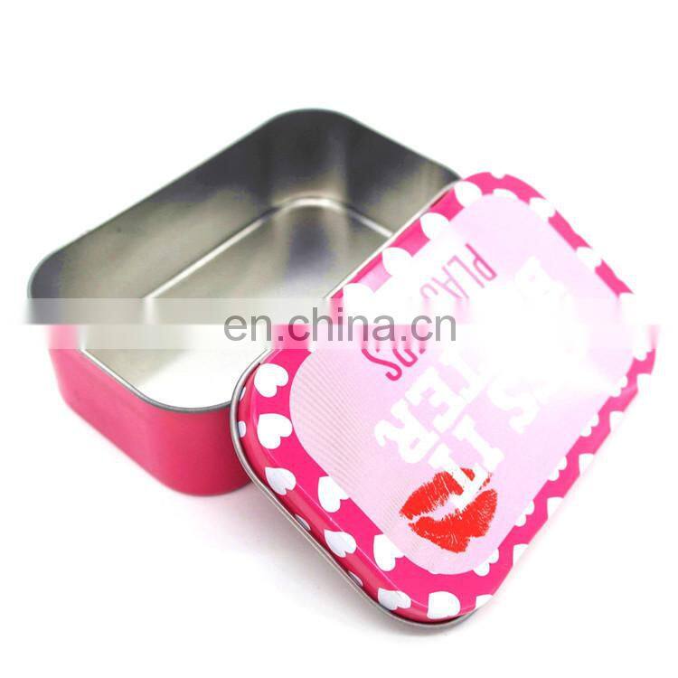 Mini metal tin case with hinge/altoid candy tins