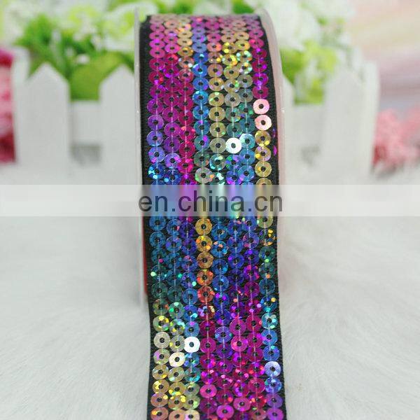 red fabric trim embroidery gold sequin ribbon