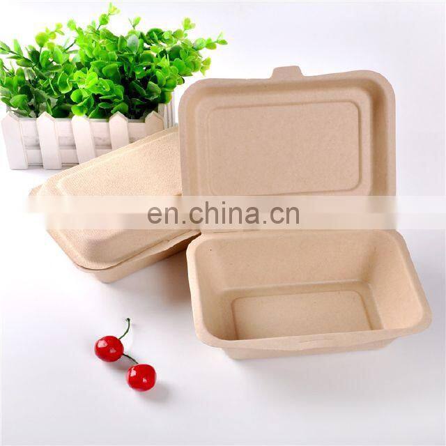 Wheat straw Disposable Green Burger Meal Box Degradable Paper Lunch Box (600ml)